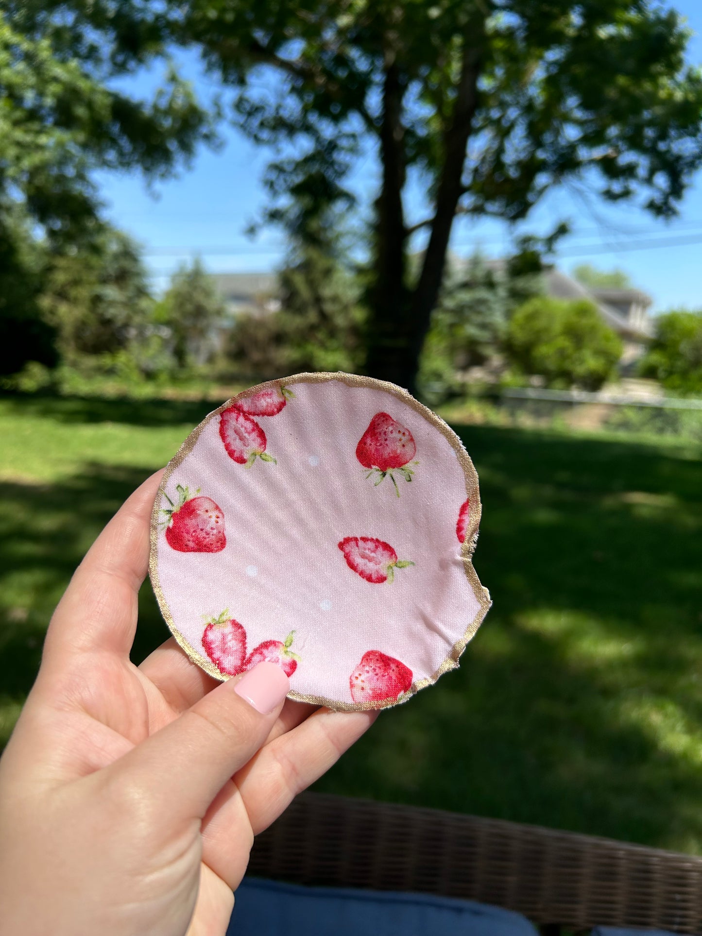 Strawberry seashell jewelry tray